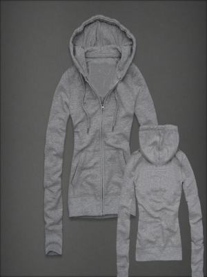 Zip hoodies gray color for women - Click Image to Close